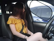 Garota da Coreia se masturbando em seu carro